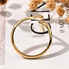 Snake 304 Stainless Steel Open Cuff Rings for Women LS-RJEW-M046-02G-5
