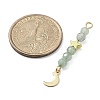 3Pcs 3 Styles Natural Green Aventurine Faceted Round Beaded Pendants PALLOY-JF03604-02-3
