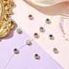 10Pcs 5 Colors Rack Plating Brass Micro Pave Cubic Zirconia Flat Round Beads KK-CJ0002-70-5