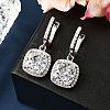 925 Sterling Silver Micro Pave Cubic Zirconia Dangle Hoop Earrings EJEW-F371-01A-01-1
