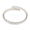 Rack Plating Brass Pave Clear Cubic Zirconia Rhombus Open Cuff Bangles BJEW-B110-02P-2