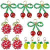 12Pcs 3 Styles Glass Seed Beaded Pendants GLAA-SC0003-1