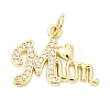 Brass Pave Clear Cubic Zirconia Pendants KK-G554-19G-1