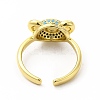 Cubic Zirconia Bear Open Cuff Ring KK-A180-37G-3