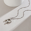 1pc Brass Chain with Alloy Letter Pendants Necklaces NJEW-LP0001-41R-P-3