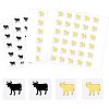 80 Sheets 2 Color Cartoon Animal Meal Stickers DIY-OC0008-67A-1