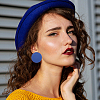 8 Pairs 8 Colors 304 Stainless Steel Flat Round Stud Earrings for Women EJEW-AN0003-42-3