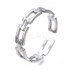 Non-Tarnish 304 Stainless Steel Rectangle Wrap Open Cuff Ring LS-RJEW-T023-70P-3