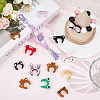 20Pcs 10 Styles Cartoon Animal Silicone Beads SIL-SC0002-93-4