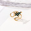 304 Stainless Steel with Enamel Cuff Rings for Women LS-RJEW-Z116-01G-02-1