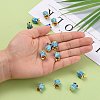 5-Petal Rack Plating Brass Enamel Bead Cap LS-X-KK-P024-13-RS-5