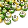 Two Tone Opaque Resin Rondelle European Beads RESI-Z046-02G-1