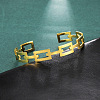 304 Stainless Steel Hollow Rectangle Cuff Bangles BJEW-H322-01G-2