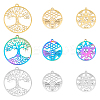 18Pcs 9 Style 304 Stainless Steel Pendant STAS-FH0001-77-1