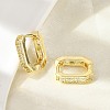 Oval Brass Micro Pave Clear Cubic Zirconia Hoop Earrings EJEW-D311-047G-2