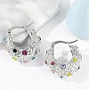 304 Stainless Steel Moon Hoop Earrings EJEW-A119-06P-3