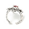 Zinc Alloy Rhinestone Solitaire Ring RJEW-Z048-03AS-02-3