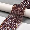 Transparent Electroplate Glass Beads Strands GLAA-F029-2mm-A05-4