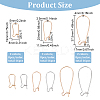 48Pcs 6 Style Brass Hoop Earring Findings KK-BC0009-26-2