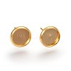 Flat Round 304 Stainless Steel Stud Earring Settings Ion Plating(IP) STAS-I323-4mm-G03-2