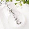 Alloy Crystal Rhinestone Dangle Curved Barbell Belly Rings LS-AJEW-R007-04P-02-2