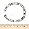 304 Stainless Steel Cuban Link Chain Bracelets for Women BJEW-G779-04A-P-5