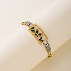 Fashionable 201 Stainless Steel Rectangle with Butterfly Link Bracelets BO2285-1