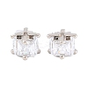 Brass Clear Cubic Zirconia Beads KK-B186-21B-P-1