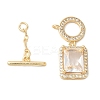Brass Micro Pave Clear Cubic Zirconia Toggle Clasps LS-KK-N254-87G-2