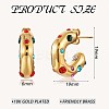 Cubic Zirconia C-shape Stud Earrings JE944B-3