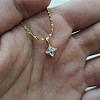 Rhombus 304 Stainless Steel Pave Clear Cubic Zirconia Pendant Necklaces FS-WG09C14-01-4