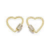 Brass Micro Pave Clear Cubic Zirconia Screw Carabiner Lock Charms ZIRC-T004-99G-1