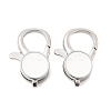Flat Round Brass Enamel Lobster Claw Clasps KK-Z147-02P-B-2