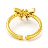 Butterfly Brass Micro Pave Cubic Zirconia Open Cuff Ring for Women RJEW-U003-28B-G-3