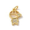 Brass Micro Pave Cubic Zirconia Pendants KK-P292-21D-G-1