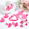 6 Pairs 6 Style Plastic & Acrylic Heart Dangle Stud Earrings EJEW-AN0003-58-6