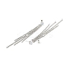 Clear Cubic Zirconia & Crystal Rhinestone Long Tassel Dangle Stud Earrings EJEW-C037-07B-P-3