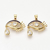 Brass Micro Pave Cubic Zirconia Pendants ZIRC-T012-15G-1