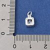 925 Sterling Silver Pave Cubic Zirconia Square Charms with Jump Rings and 925 Stamp STER-D288-05S-06-3