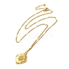 304 Stainless Steel Pave Natural Stone Pendant Necklaces for Women NJEW-U009-03G-03-2