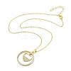 Brass Micro Pave Clear Cubic Zirconia Ring Pendant Necklaces LS-NJEW-P322-A04-G-4