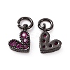 Brass Micro Pave Cubic Zirconia Charms LS-RB-I078-66B-01-NR-2