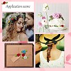 200Pcs 10 Colors Polyester Rose Ornaments DIY-GF0006-84-5