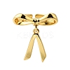 Bowknot Brass Finger Open Cuff Rings for Women RJEW-A048-28G-2