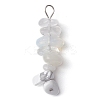 Gradient Color Natural Quartz Crystal & Synthetic White Howlite & Natural White Moonstone & Opalite Chip Beaded Pendants PALLOY-JF02790-01-1