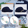 4Pcs Oval Synthetic Turquoise Link Baseball Cap Chain HJEW-HS00043-4