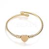 316 Surgical Stainless Steel Torque Bangles BJEW-D437-A37-G-1