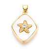 Brass Micro Pave Clear Cubic Zirconia Pendants KK-N268-21G-1
