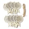 10Pcs Woven Net/Web with Feather Unfinished Blank Wooden Pendants for Painting Arts FIND-R052-01B-1