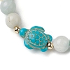Round Natuarl Flower Amazonite Beaded Stretch Bracelets BJEW-JB10269-02-2